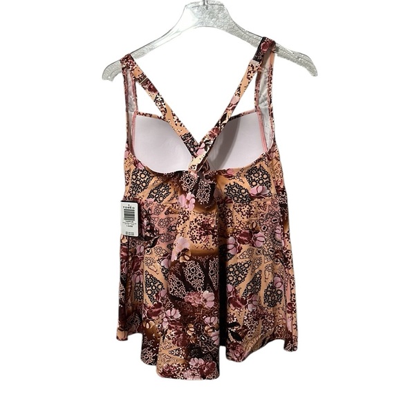 Torrid Medallion Print Flutter Tankini Top Size 1 D/DD - Picture 5 of 7